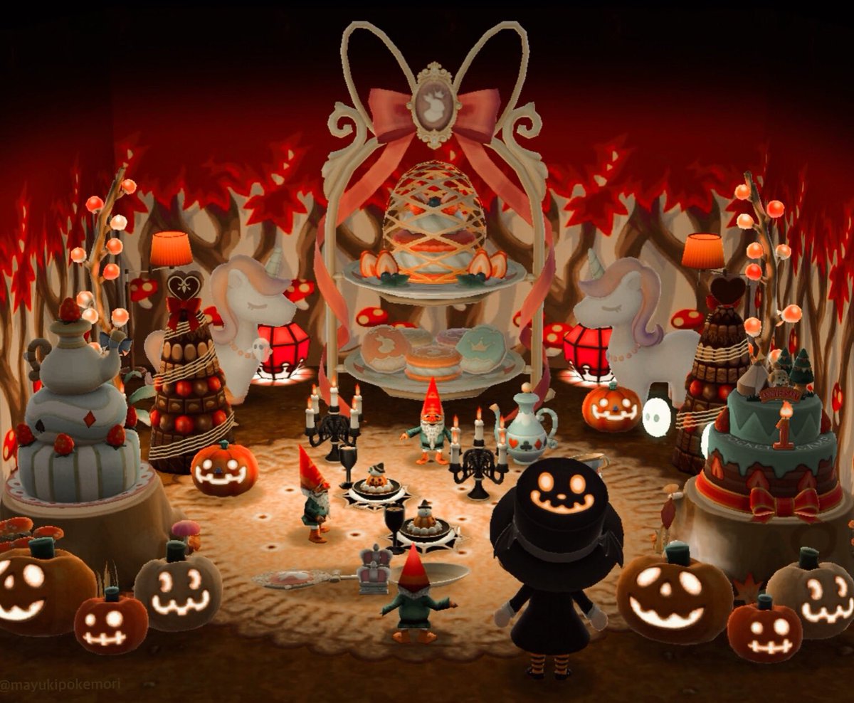 laslowlife's tweet photo. 🌲森のこびとさんの🌲
 ++🎃Halloween🎃++
         sweets party 🌙.*·̩͙

＃ポケ森ニンドリ
＃ACPC #AnimalCrossing 
＃PocketCamp   🍰🧁🎂👻 https://t.co/ADBdowW2ck