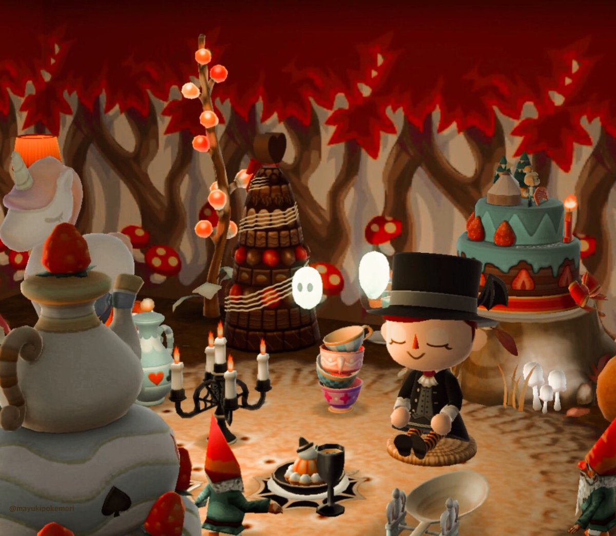 laslowlife's tweet photo. 🌲森のこびとさんの🌲
 ++🎃Halloween🎃++
         sweets party 🌙.*·̩͙

＃ポケ森ニンドリ
＃ACPC #AnimalCrossing 
＃PocketCamp   🍰🧁🎂👻 https://t.co/ADBdowW2ck