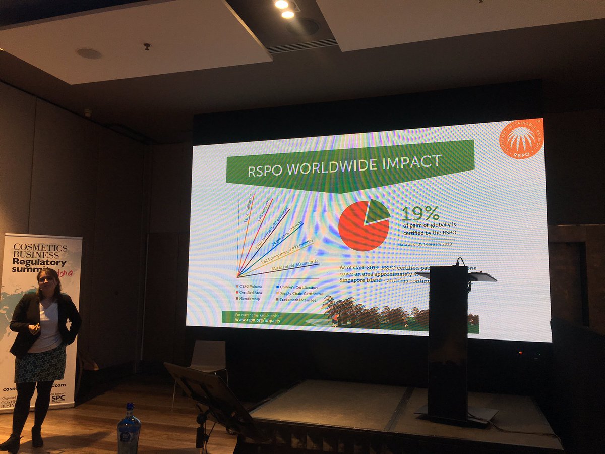 cb_beautynews's tweet image. Totally sustainable palm oil production is the vision for the future. Currently just 19% of the worlds palm oil is sustainably certified by the RSPO @RSPOtweets. However, this figure is on the rise and we must strive to work towards 100% sustainable production. #CosBusRegSummit