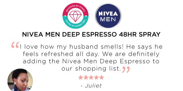 rubybox_beauty's tweet photo. Read our rubies reviews of the NIVEA MEN Deep Espresso Anti-Perspirant Spray!
Read More: https://t.co/3oavWH9VM9
#NIVEAMen #DeepEspresso #NIVEADeo #rubyboxdeepespresso https://t.co/EWWdH2qlpt