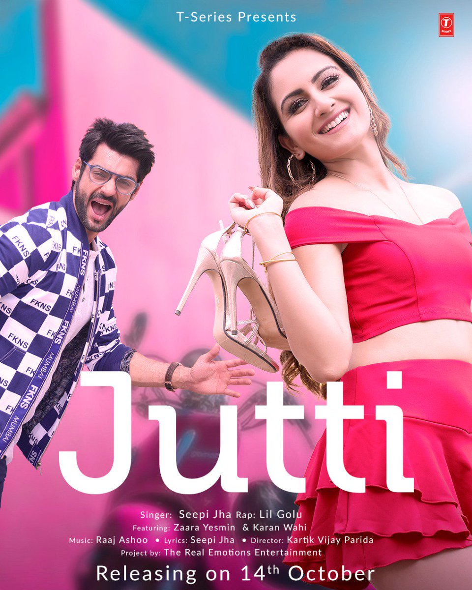 TSeries's tweet image. Ek #Jutti kya kya kar sakti hai find out on 14th October!
@ItsBhushanKumar @karan009wahi @zaarayesmin @singerseepi @Iamlilgolu @raajmd @adityadevmusic @iamdopkartik #AkshayJain #TheRealEmotionsEntertainment