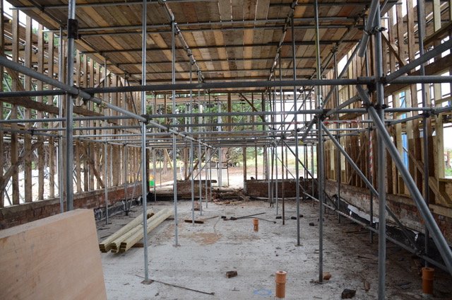 PocknellStudio's tweet image. Complex scaffolding keeping everything upright.