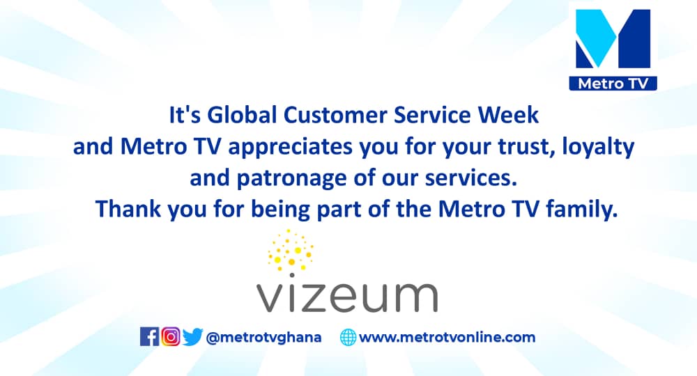 metrotvgh's tweet photo. We appreciate you for your loyalty and patronage of our services.
Thank you #Vizeum for being part of the Metro Tv Family.
#MetroTvGhana https://t.co/0RaIH8WwVS