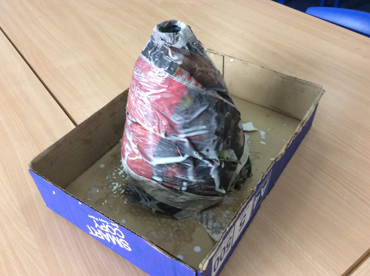 Year6_BDP's tweet photo. Tall and cone shaped volcano models #stickyglue @bentondeneprim https://t.co/cPmnOgBBGq