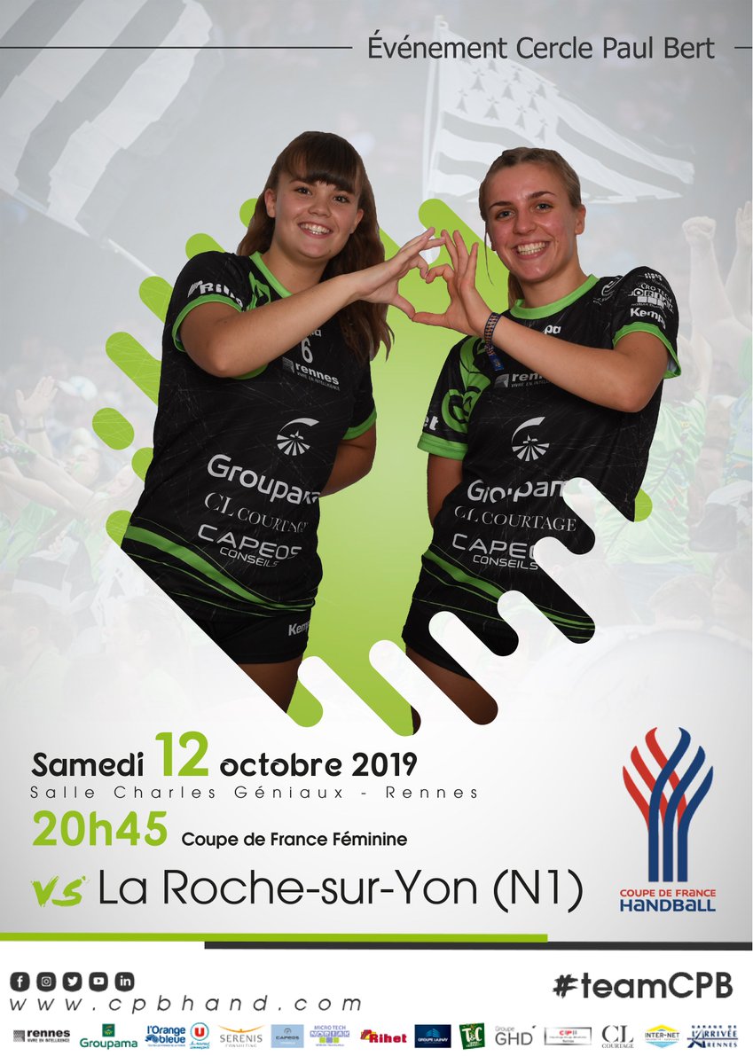 ➡ #Evenement

Rendez-vous samedi à la salle Charles Géniaux ! 💚

🎫Entrée gratuite !

#TeamCPB #Ensemble #Défi