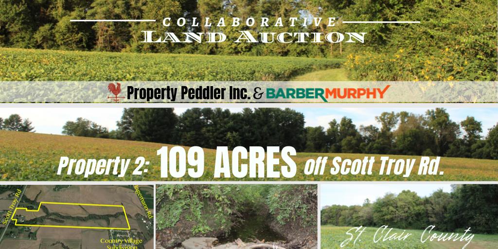 properTpeddler's tweet photo. PROPERTY 2 -109 acres in St. Clair County - 78+ tillable acres and frontage on Scott Troy Rd, plus quick & easy access to Scott AFB, I-55 & I-70. Auction coming November 14th, See details at https://t.co/ayU1VVD4ef
#LandAuction #RealEstate
#PropertyPeddlerInc #BarberMurphy https://t.co/K6faN7VISA
