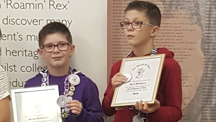 Congratulations to two more heritage explorers, Ryan and Kieran, who earned their #WheelsofTime 2019 Awards (presented @HistorySitt Heritage Hub) by visiting all 40 Wheels of Time sites.