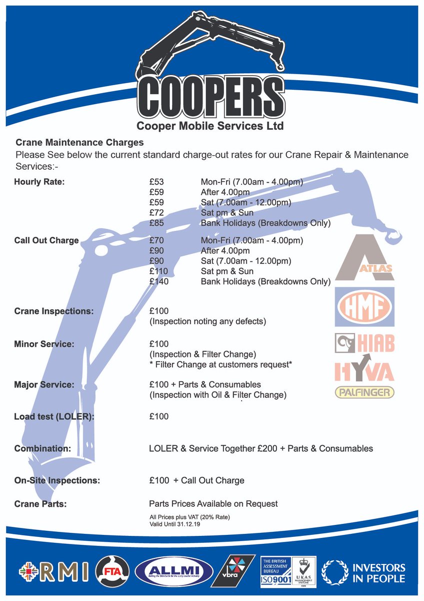 CooperGroupUK's tweet photo. Is you crane due a service? Call us on Free phone: 0800 970 4780 #cranes #craneservice 
#hiab #fassi #atlas #palfinger #pmcranes #multilifts #hookloaders https://t.co/454Gd3lVAI