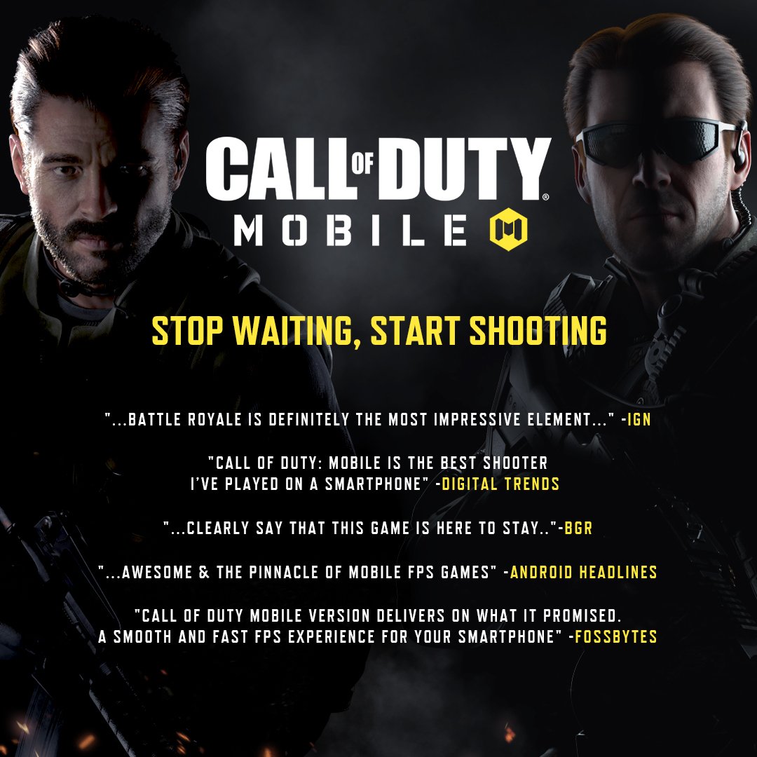 👍 RETWEET if you think the same as these reviews 💥 STOP WAITING, START SHOOTING💥 #CODMmUnity #TogetherWeFight #Callofdutymobile #Battleroyale #FPS #Freetoplay #Multiplayer #PVP #Notselfpraise #Pressrelease #Reviews #Thankyou