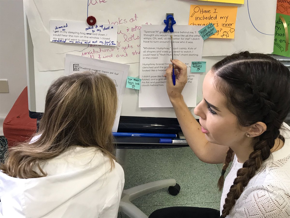 missalissanyc's tweet photo. Conferring with mentors — explicitly supporting the writer without just “fixing the writing” @marymountrome #tcrwp https://t.co/Sgz3UN5Q3U