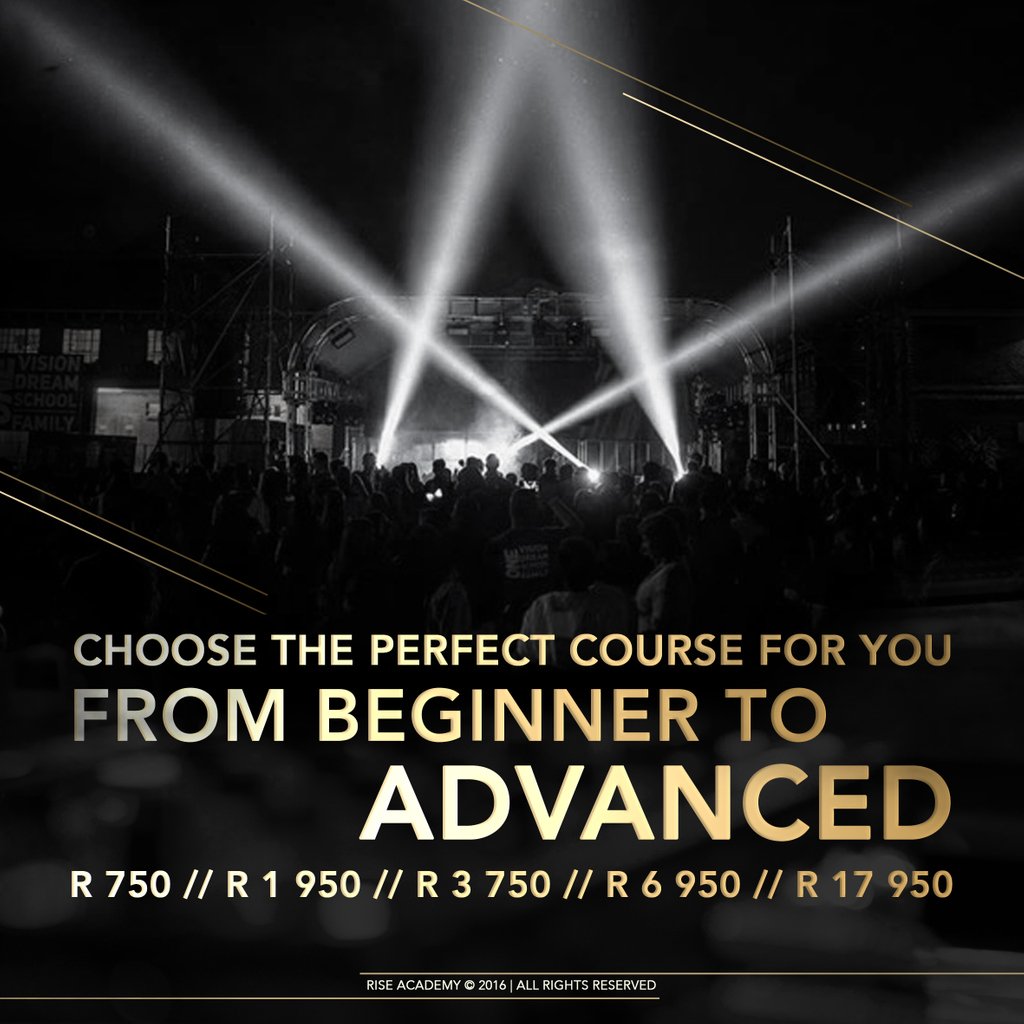 RISEAcademySA's tweet photo. RISE ACADEMY has an ever growing number of courses to help you to take your career in music and the arts further. Go to https://t.co/2Y1bBUSp0F for more details or WhatsApp us on 0712243232. Your 2020 starts now. #RISEUP2020 https://t.co/zbu5k6HU1g
