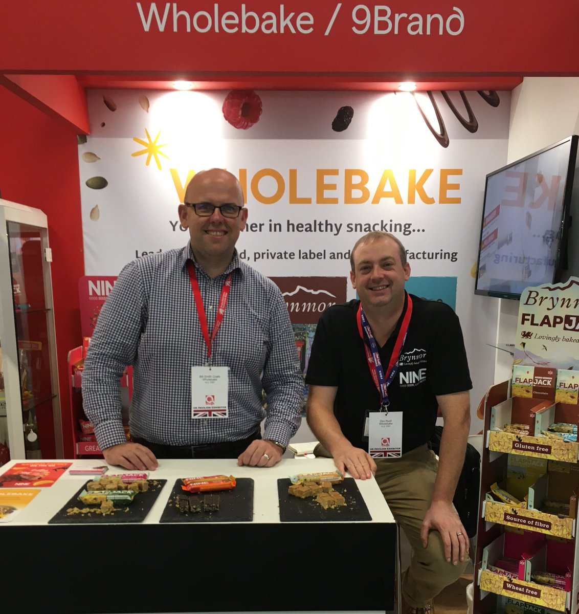 WalesinGermany's tweet photo. Fancy a wholesome snack with your coffee this morning? Visit @9NINEBrand in hall 10.2 stand F051 and taste their incredible flapjacks, muesli bars and protein balls #anuga2019 #walesingermany https://t.co/bVxpDhR80H