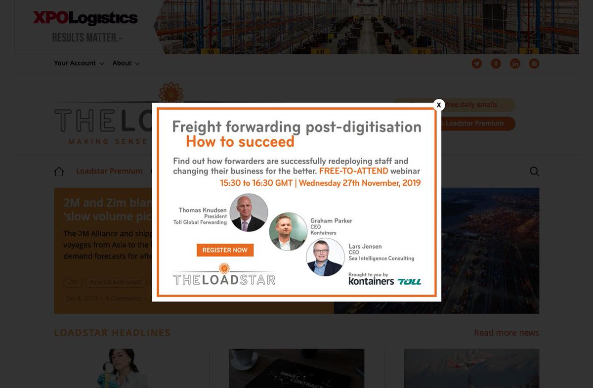 ActualisPaul's tweet photo. I do like the pop-up ad for @kontainers upcoming webinar.

Be a digital success - Book your place!

https://t.co/9YQn5BxPCi

#Actualis #Kontainers #Loadstar #Digitalisation https://t.co/eDwjbdFzSh