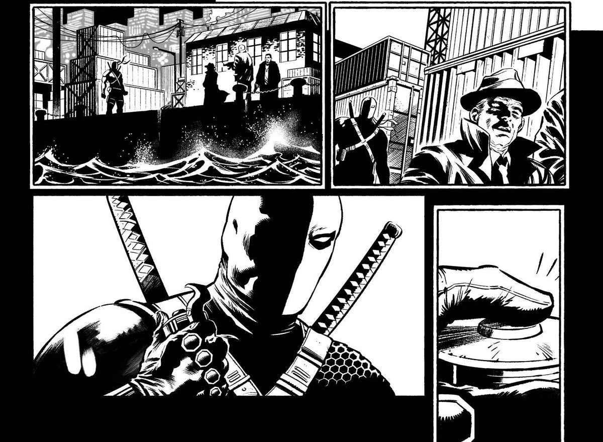 More Deathstroke action from DC Villains Giant. My inks over Dani Sampere's awesome pencils, words by the one and only Tom Taylor!