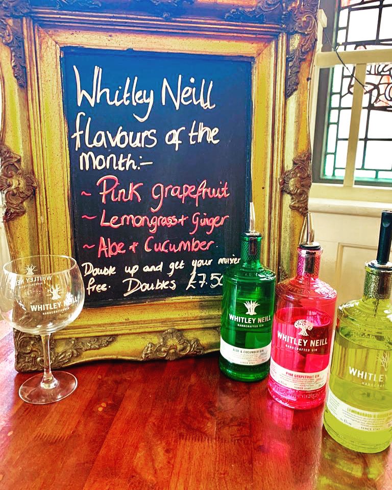 🍸🍷 🥳We’ve added some new flavours to our @WhitleyNeill gin collection. Come and treat yourself to a mid week drink with us🍷🍸🥳
