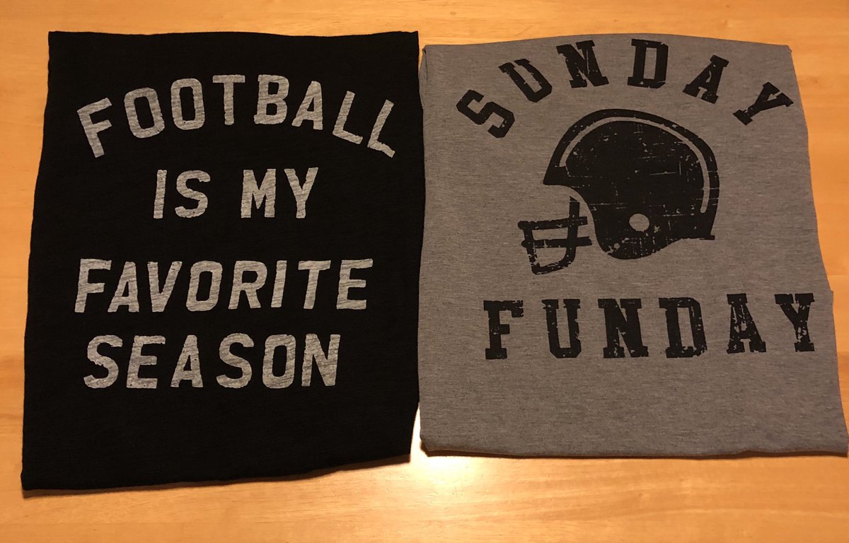 AdinaRainbird's tweet photo. Woohoo 🙌 My 2 new #football #tshirts #soexcited #sundayfunday #footballmyfavseason @Lions #OnePride #lions vs @packers @LambeauField @NFL @NFLCanada #MondayNightFootball #MNF #beatpackers #beattheodds #believe #ourSZN #welegit https://t.co/D9GRbIsw83