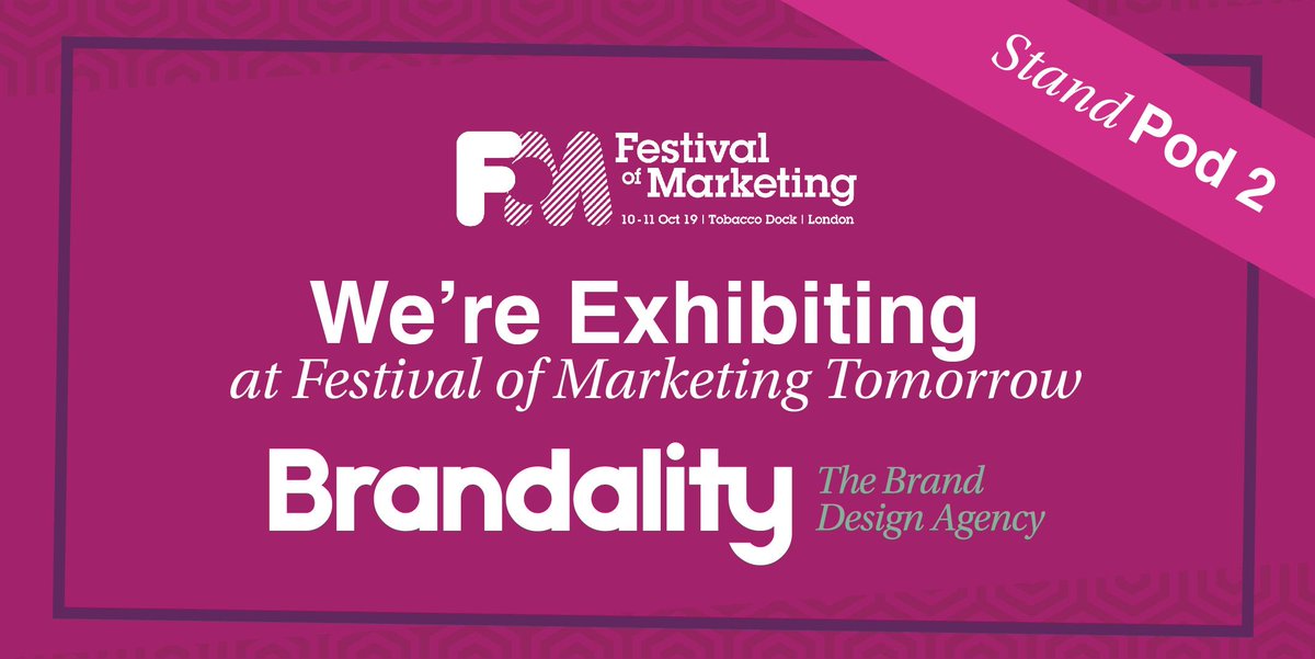 wearebrandality's tweet photo. We're looking forward to exhibiting at the Festival of Marketing 2019 tomorrow and getting a chance to meet with you all to discuss your needs. #FoM19 #Brandality #wearebrandality #Packagingdesign #Packaging #Design #Branding #Brand #Marketing #BrandingAgency https://t.co/nRi7swhOpK