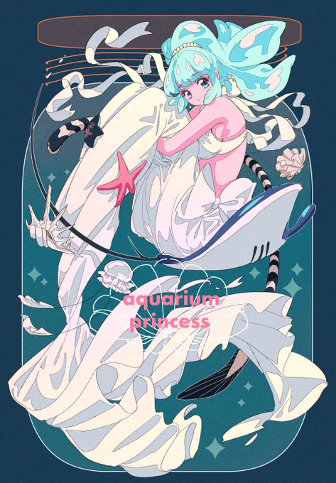 #貴方の世界観を詰め込んだ作品を見せてください
彼女、水、そこに住む生き物たちです。 