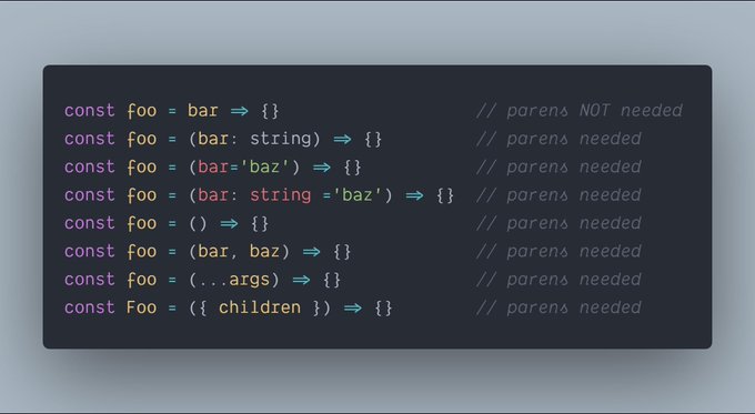 syntaxes requiring wrapping arrow function parameters