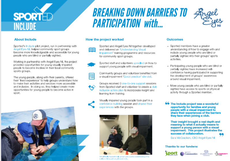 sported_NI's tweet photo. Tomorrow @Angeleyes_ni are having their "Time to Play" session in Belfast. Contact them for more info.
Read about our joint pilot project #INCLUDE here https://t.co/T3pKhS9x71
#inclusiveoctober #ActiveLivingNoLimits
@CommunitiesNI @TNLComFundNI @sjpwealth @SportNINet https://t.co/6hfpvBFCLn