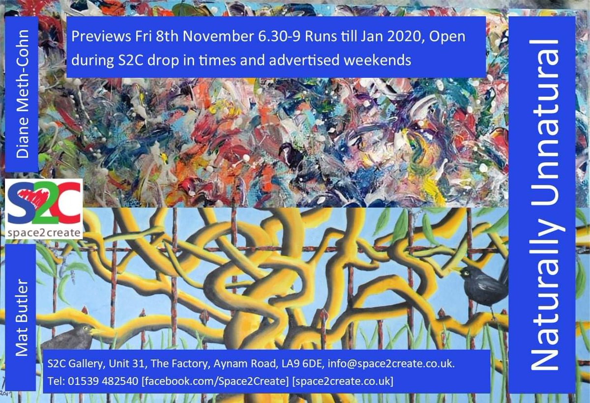 Coming soon........ Joint exhibition with friend Di. Naturally Unnatural takes both our love of capturing what we see in our own unique way.
<a href="/arts_cumbria/">Cumbria Arts and Culture Network</a> @CllrCJHogg <a href="/TouristKendal/">KendalTouristInformation</a>