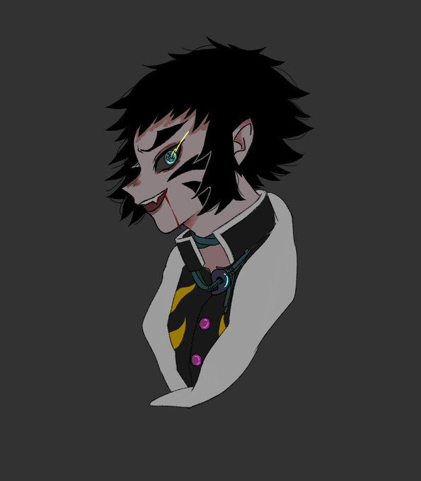 崖さんがTwitterに投稿した獪岳(鬼滅の刃)のイラスト。