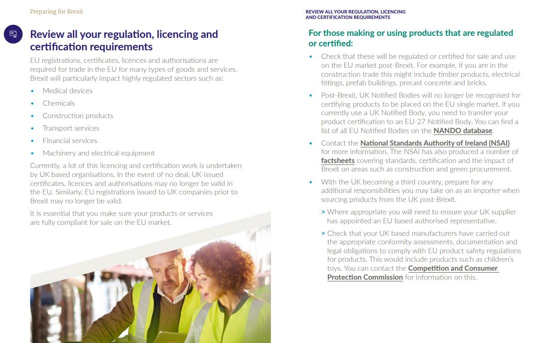 ChambersIreland's tweet photo. #Brexit is due to take place the end of this month.
Get your business #BrexitReady &amp; review the regulation, licencing &amp; certification of UK-sourced goods as part of the 'Practical Steps'!
Check with @NSAI_Standards &amp; @CCPCIreland for info 
👉 https://t.co/bse4GbMEja https://t.co/yUCCoS7BdU