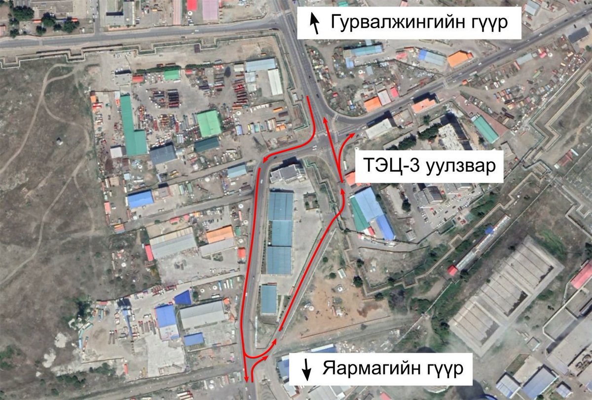 ТЭЦ-3 ын баруун хойд талын уулзварын орчмыг нэг чигийн хөдөлгөөнд оруулсаныг зарим нэг жолооч нарт сануулъя