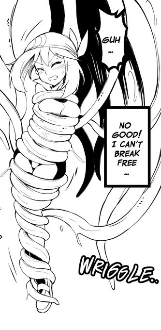 May was wrapped by many tentacles. 