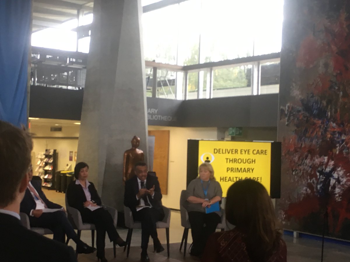 .<a href="/WHO/">World Health Organization (WHO)</a> DG <a href="/DrTedros/">Tedros Adhanom Ghebreyesus</a> speaking at the launch of the World report on #vision "2.2 billion people having vision impairment is a catastrophe and the one billion who don't have access to eye care shows we have to act" #VisionFirst