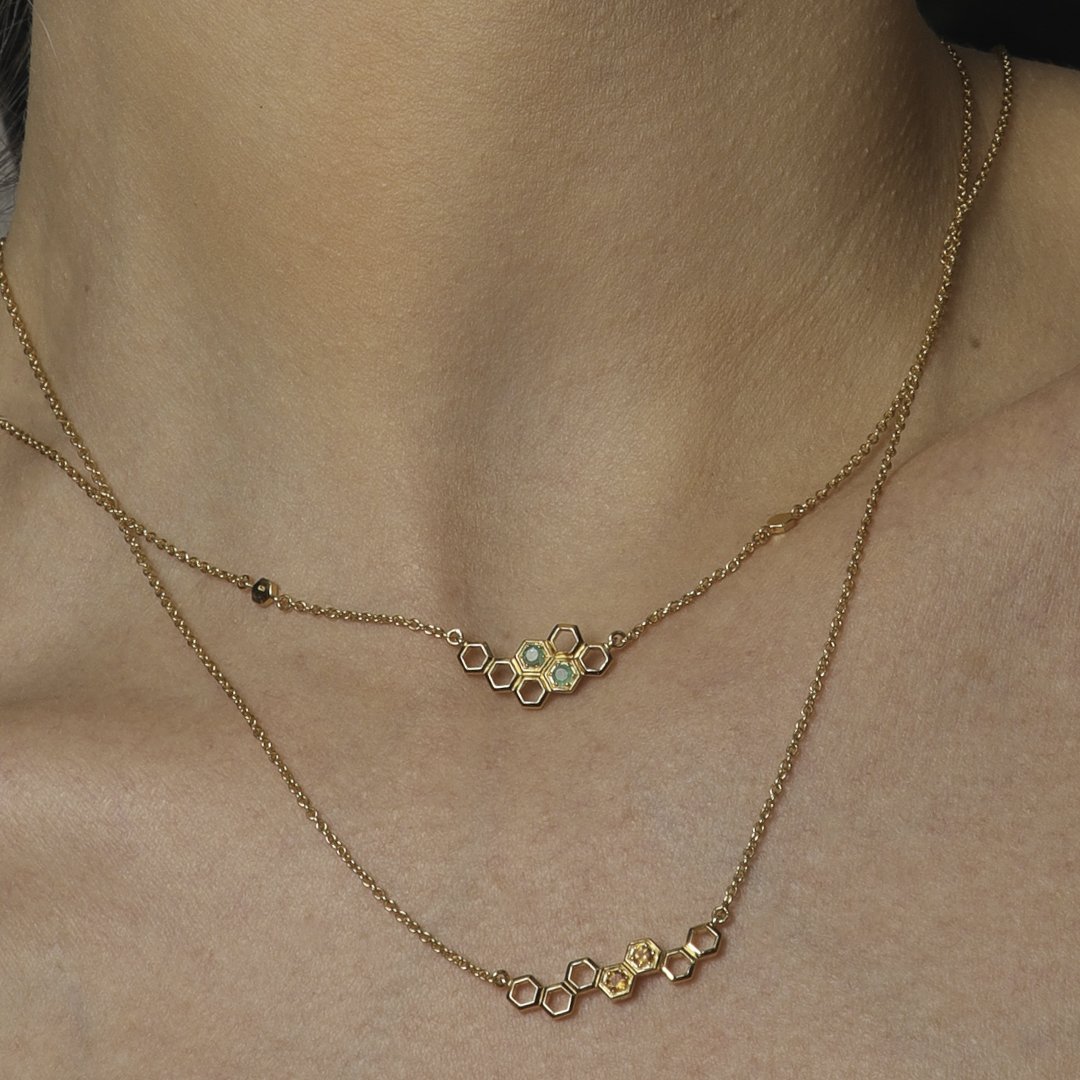 Gemondo's tweet image. Show of your stacking style with some of our lovely honeycomb inspired necklaces.

ow.ly/VHXI50wFpYS

#honeycomb #stack #stackingstyle #citrine #emerald #necklace #gold #jewellery #gemondo