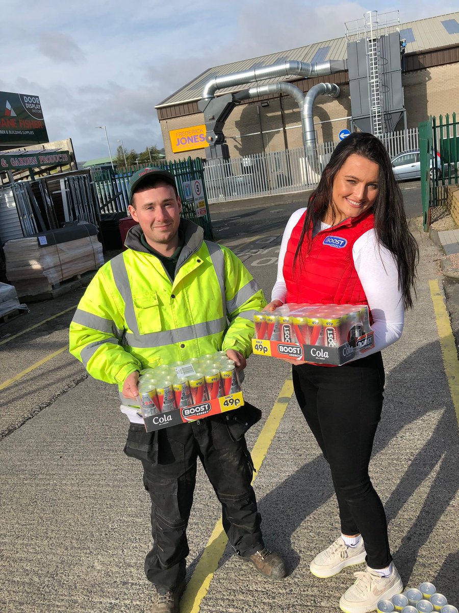 Boost_DrinksNI's tweet photo. Some very happy people receiving their Boost Cola deliveries this morning 😍💥 Enjoy guys #BoostCola #NothingComesClose https://t.co/EDfiqxjg8H