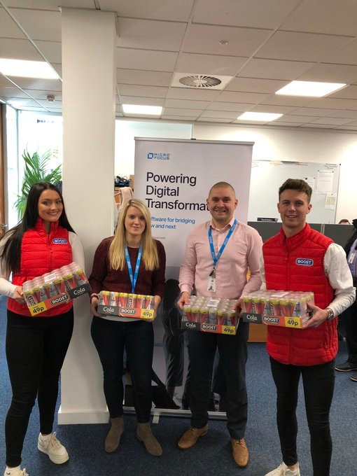 Boost_DrinksNI's tweet photo. Some very happy people receiving their Boost Cola deliveries this morning 😍💥 Enjoy guys #BoostCola #NothingComesClose https://t.co/EDfiqxjg8H