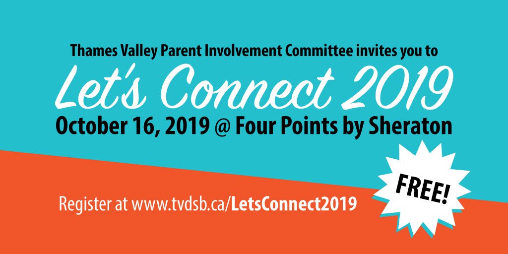Join us on October 16th for this FREE event! Connect with members of other school councils, discover information on various topics and ask TVPIC members all of your questions. Register at tvdsb.ca/LetsConnect2019 <a href="/TVDSB/">Thames Valley DSB</a> #TVDSB