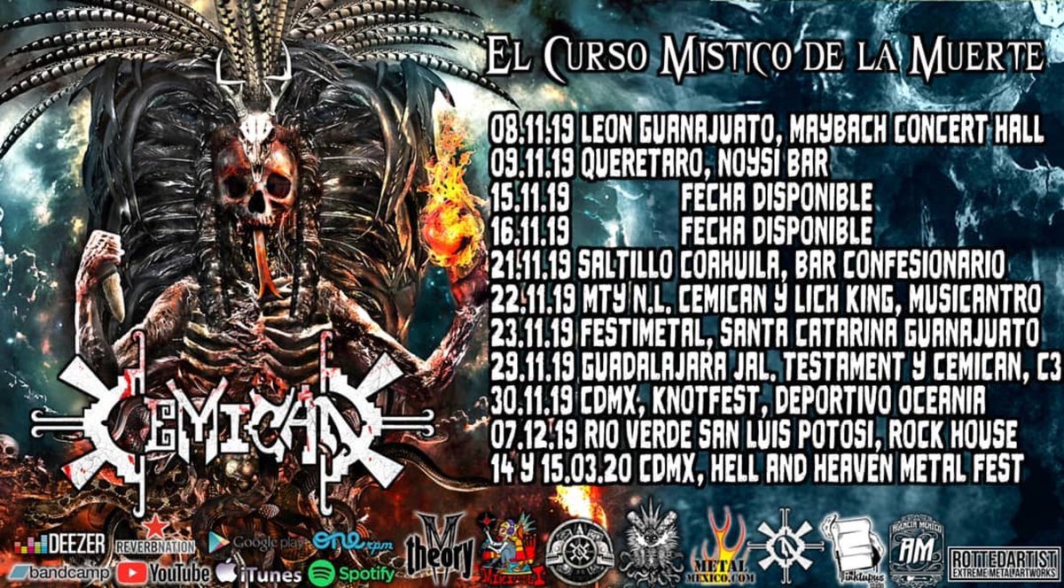IrmaIniguez's tweet photo. Próximas fechas en México 🇲🇽 @CEMICANband #Cemican #MetalMexicano #AztecMetal @MetalMexico https://t.co/pJT6uwA4mt