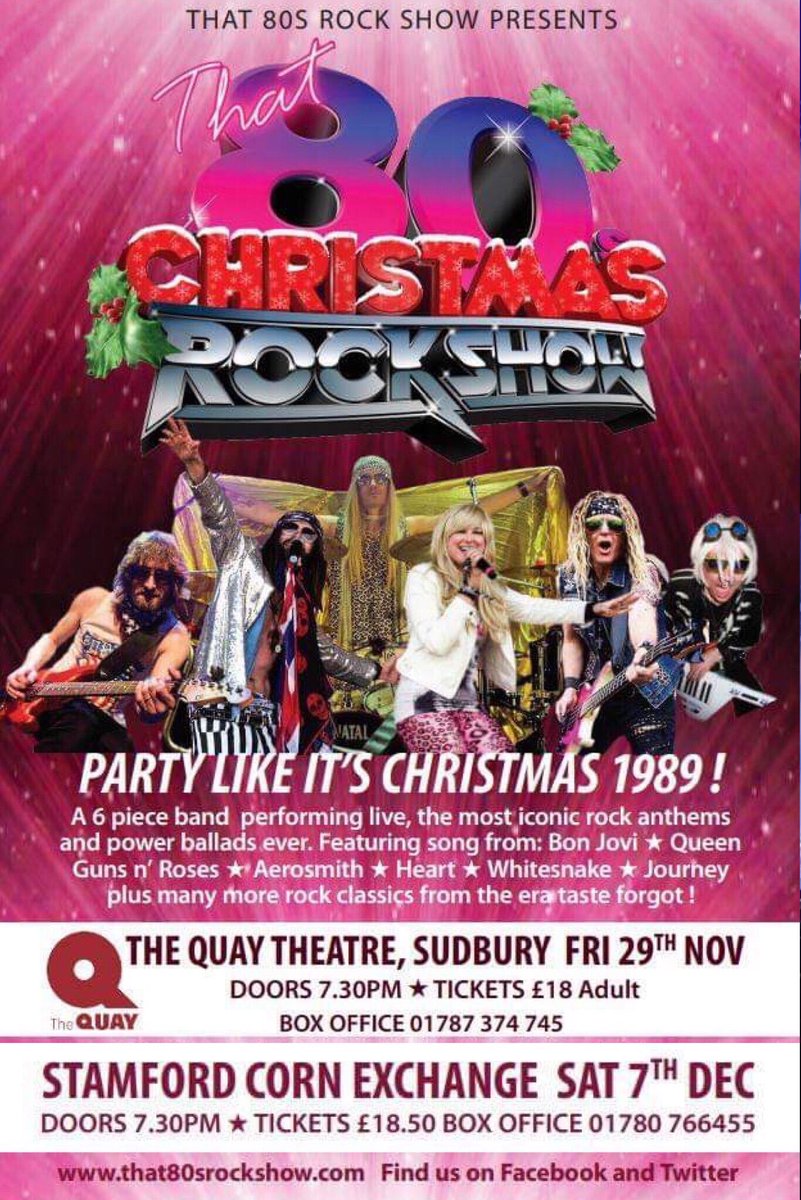 2 special Christmas theatre shows released ... all the anthems - all the power ballads - all those 80s Christmas hits you secretly love ! <a href="/StamfordCET/">StamfordCornExchange</a> <a href="/TheQuayTheatre/">The Quay Theatre</a> #christmasparty