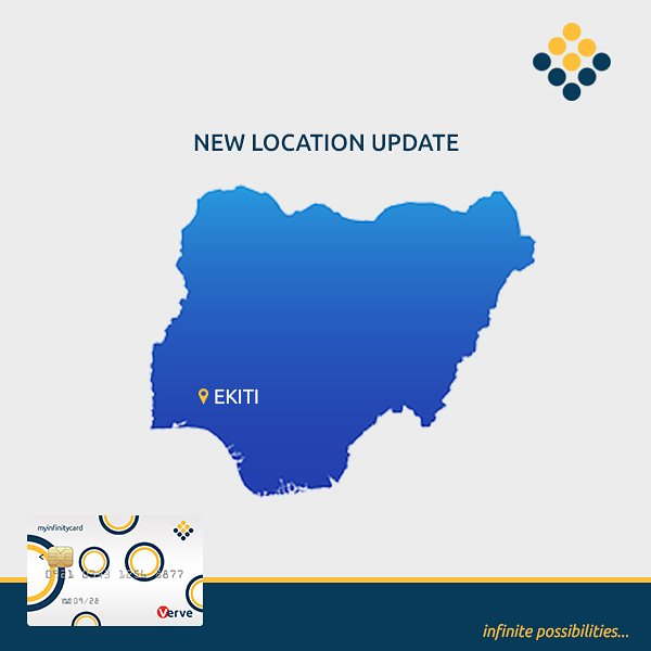 infinitycard_'s tweet photo. Infinity Card agents now available in Ekiti state.
#infinitycard #infinitepossibilities https://t.co/FIJp8wJq1z