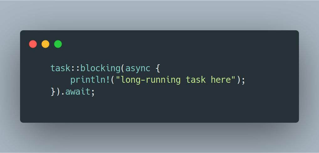 Example using task::blocking