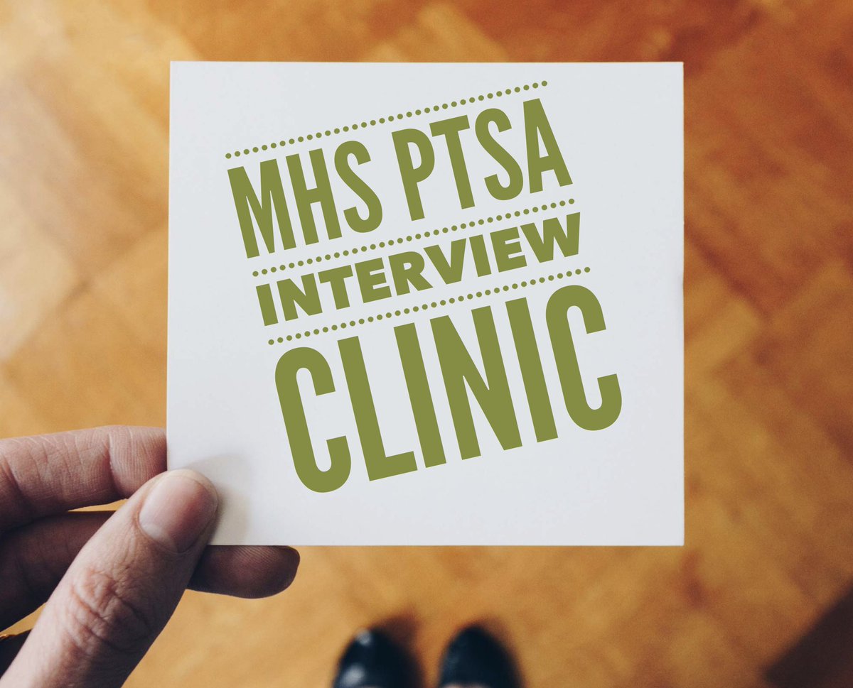 How'd your Jr or Sr like to ace their next college, scholarship or job interview? Sign up for our interview clinic @ PTSA tab @ MHS website!