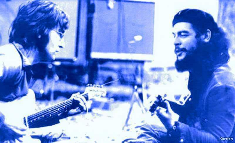  .. and now, they sing happy birthday for John in heaven.... 
- Che and John Lennon 1966 
