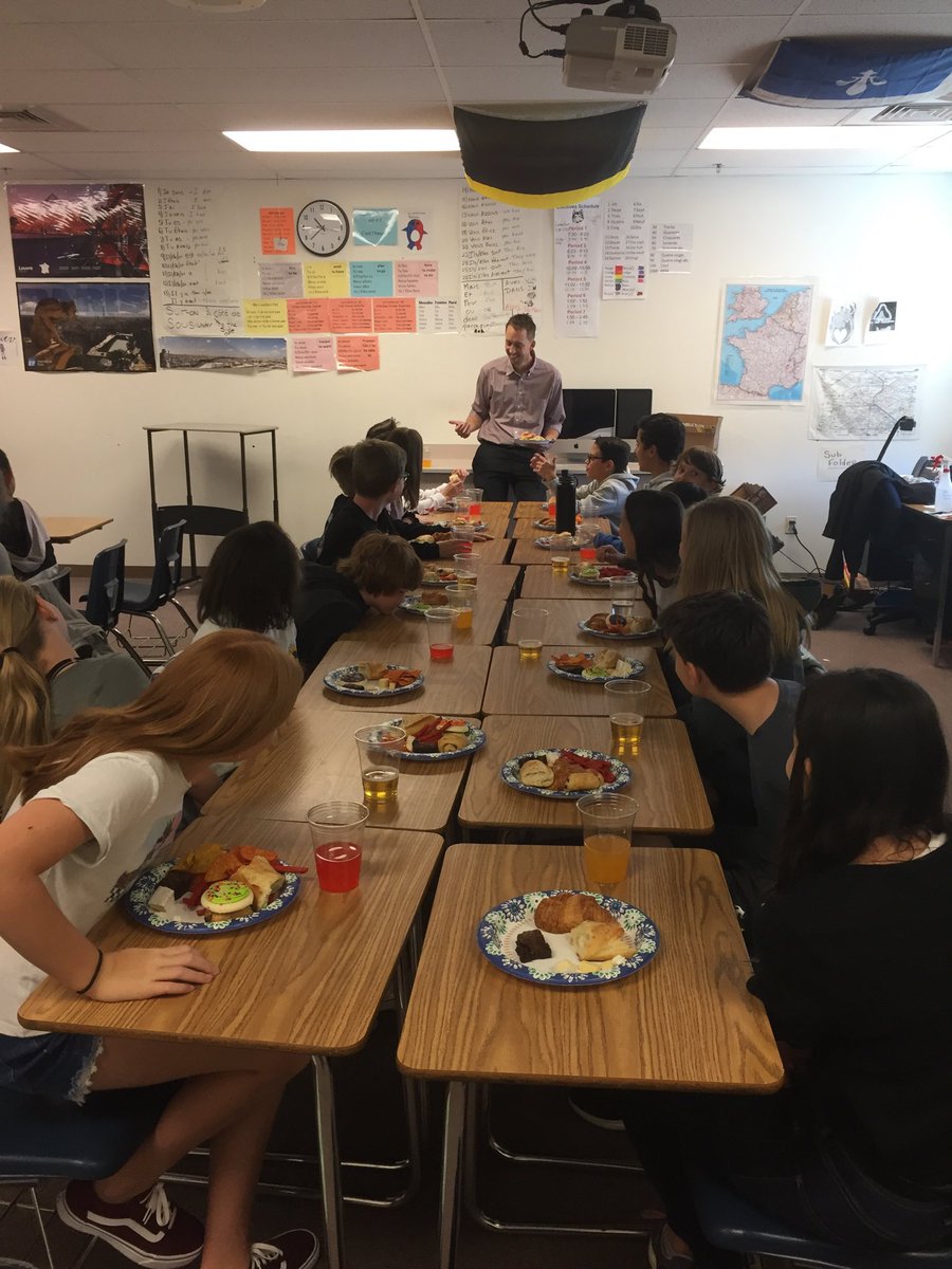 Experiencing food the French way with Mr. Rinkert. ⁦@ErinKyllo⁩ ⁦<a href="/RanchViewMS/">RVMS</a>⁩