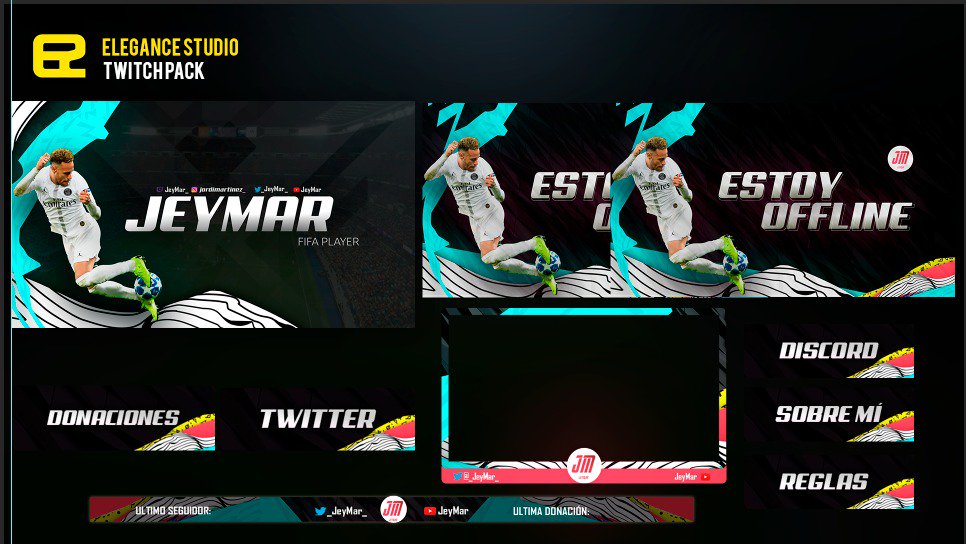 EleganceeStudio's tweet photo. #Presentacion #Elegance #TwichPack
Aquí traemos la nueva imagen para el canal de @_JeyMar_
Un jugon de FIFA !!
Muchas gracias por confiar en nosotros tu amabilidad y paciencia .
Si os gusta el FIFA ya tardáis en visitar su canal!!
Cualquier pedido MD o WhatsApp https://t.co/dYmjMrgIhi