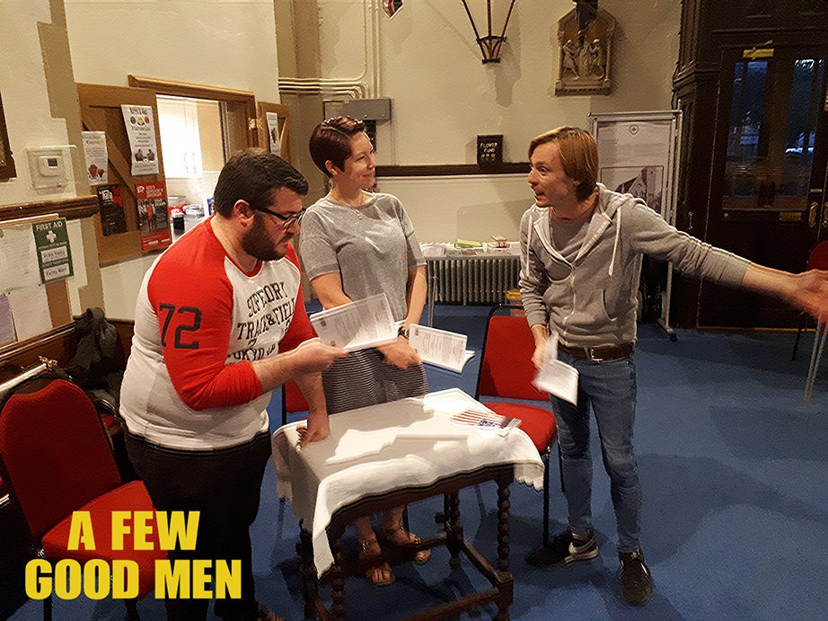 redwoodprods's tweet photo. The rehearsals for a Few Good Men are going really well and it's going to be such a great show! Don't forget to get your tickets here https://t.co/ISnn2f0LLn 
#afgm #theatre #afewgoodmen #youcanthandlethetruth #whatson #crawley #showbusiness #showbiz #tomcruise #actors https://t.co/2fIf40w7Pe