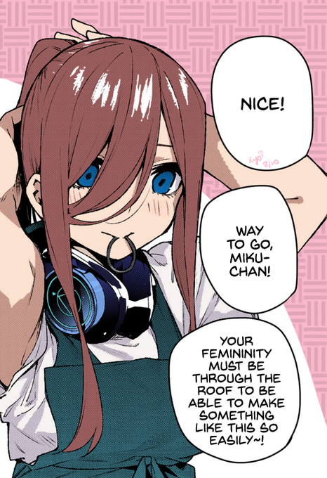 kyoko (あや 。) 🍑🥟​さんがTwitterに投稿した中野三玖(五等分の花嫁)のイラスト。