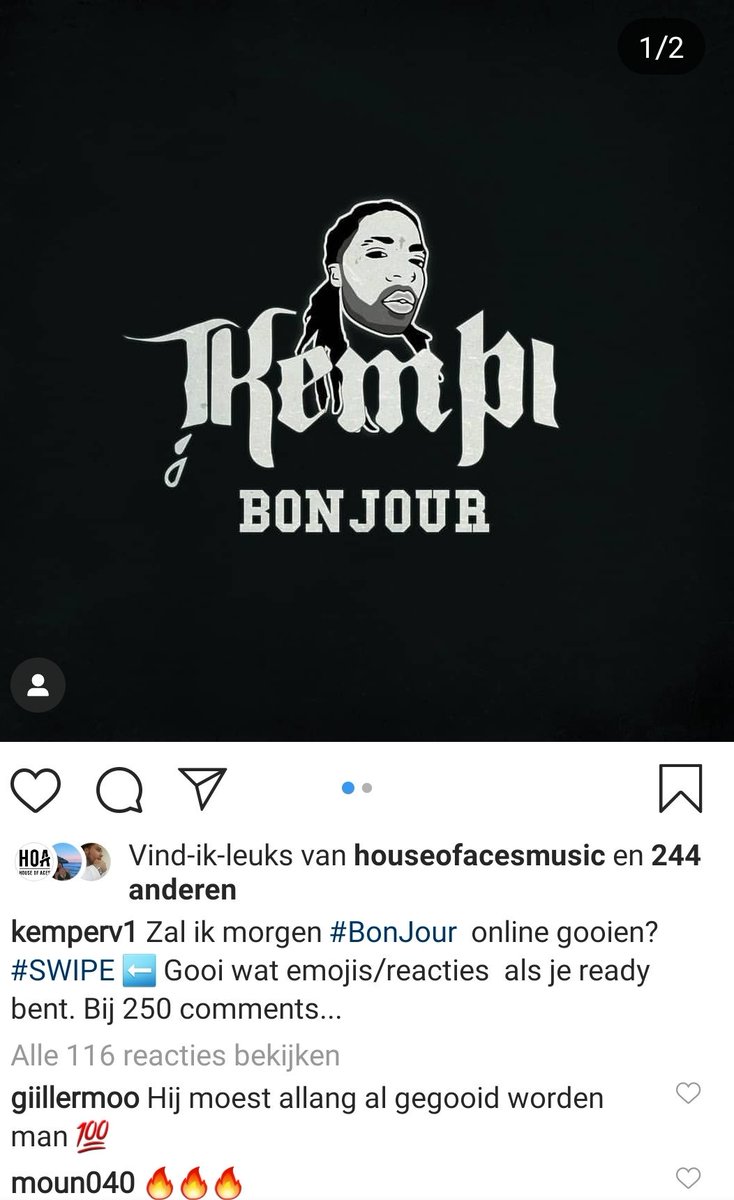 Bij 250 comments onder me laatste insta post gooi ik m online. Blijf spits