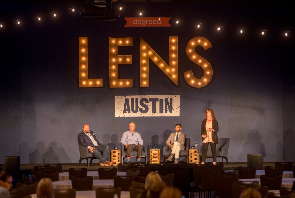 degreed's tweet photo. Companies that grow:
1) Prioritize learning 
2) Foster ownership 
3) Connect skills &amp; development
4) Future plan
Kristi Broom, TJ Williams, Darren Bartlett, Kirk Messick, and Joao Eduardo Del Vechio dish out how to grow companies through learning and skills. #DegreedLENS https://t.co/o9NtkzlgDe