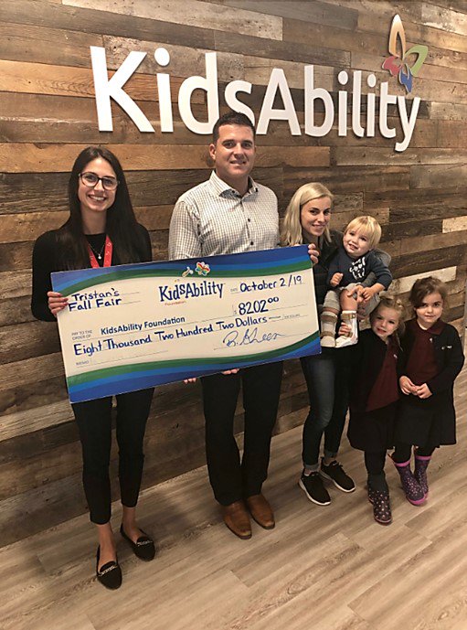 A great big thank you to Tristan, his amazing family and all those who came together for the second year in a row to make Tristan's Fall Fair such a success. An incredible $8,202 was raised in support of KidsAbility. We are so grateful for their continued support and generosity!