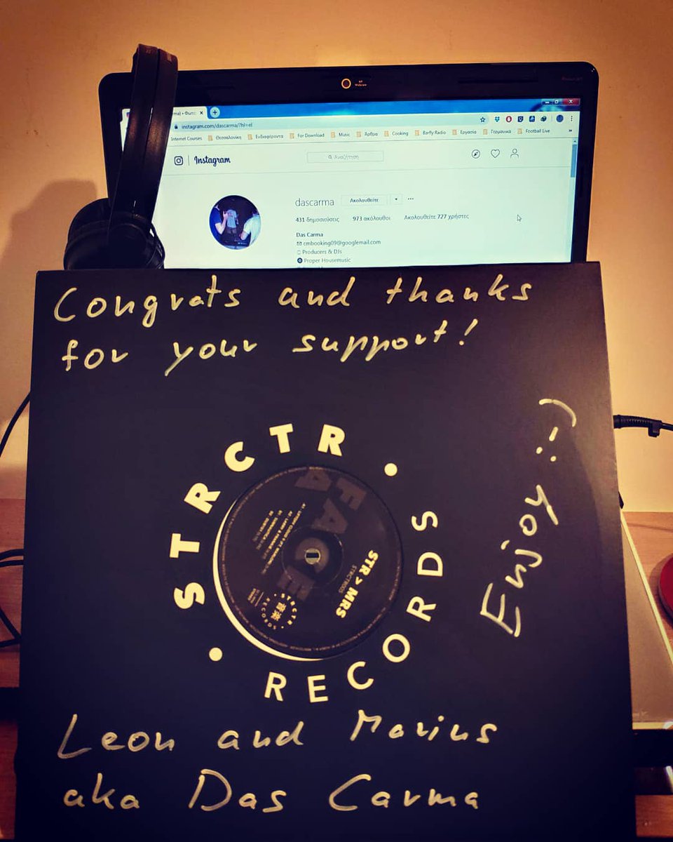 Thank you very much <a href="/Das_carma/">Das Carma</a> for the STR > MRS record,  keep up the proper house music production!!! #STRCTR_Records ♥️
#House #Deep #Electronic #Music #Vinyl #Vinyl_Record #Vinyl_Collection #VinylLove