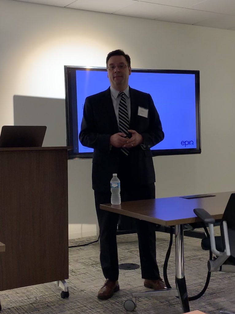 SClerkinSTL's tweet photo. Class is back in session in St. Louis. Thanks to @EpiqGlobal for sponsoring and Thomas Bonk for educating us on #IG. Special thanks to Amy Hillemann and Chris Lafferty for helping make this event a reality! #peerpowered #weareilta #ediscovery @ILTANet https://t.co/YlgCuZV0PR