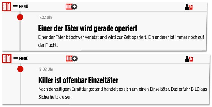 Im Liveticker zum Attentat in #Halle kann man die journalistische Qualität von <a href="/BILD/">BILD</a>.de bestens nachvollziehen: Erstmal Spekulationen raushauen als Fakten – recherchieren kann man dann ja immer noch.